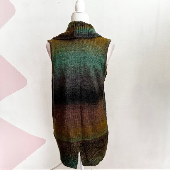 Brown Cardigan Vest Y2K 2000s Boho Retro Fairy Grunge Small - Picture 2 of 6